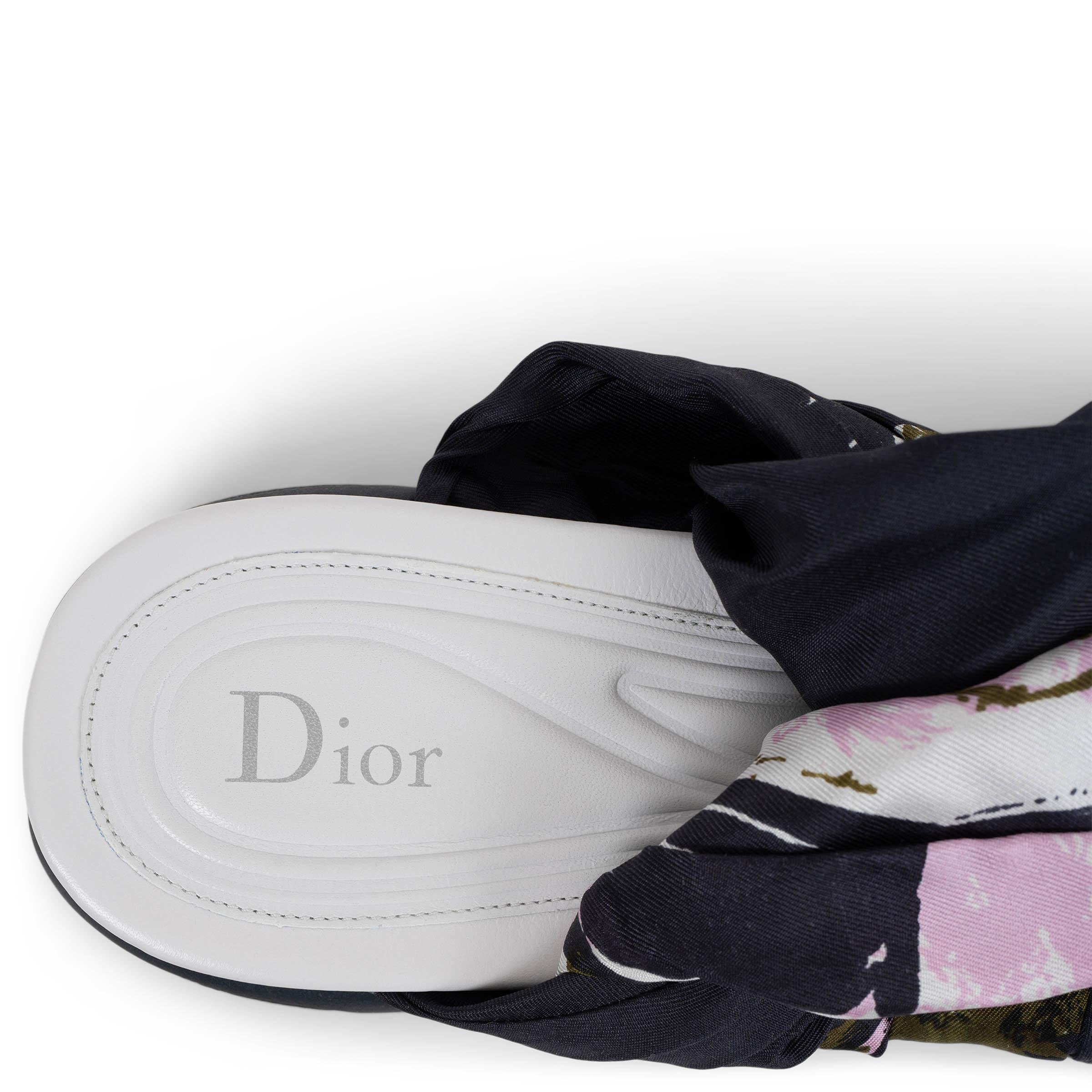 CHRISTIAN DIOR pink blue 2015 BROOKLYN SCARF Sandals Shoes 40.5 For Sale 4