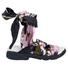 Christian Dior rosa blu 2015 BROOKLYN SCARF Sandali Scarpe 40.5