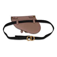 Christian Dior Pink Calfskin Saddle Belt Pouch