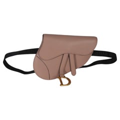 Christian Dior Pink Calfskin Saddle Belt Pouch
