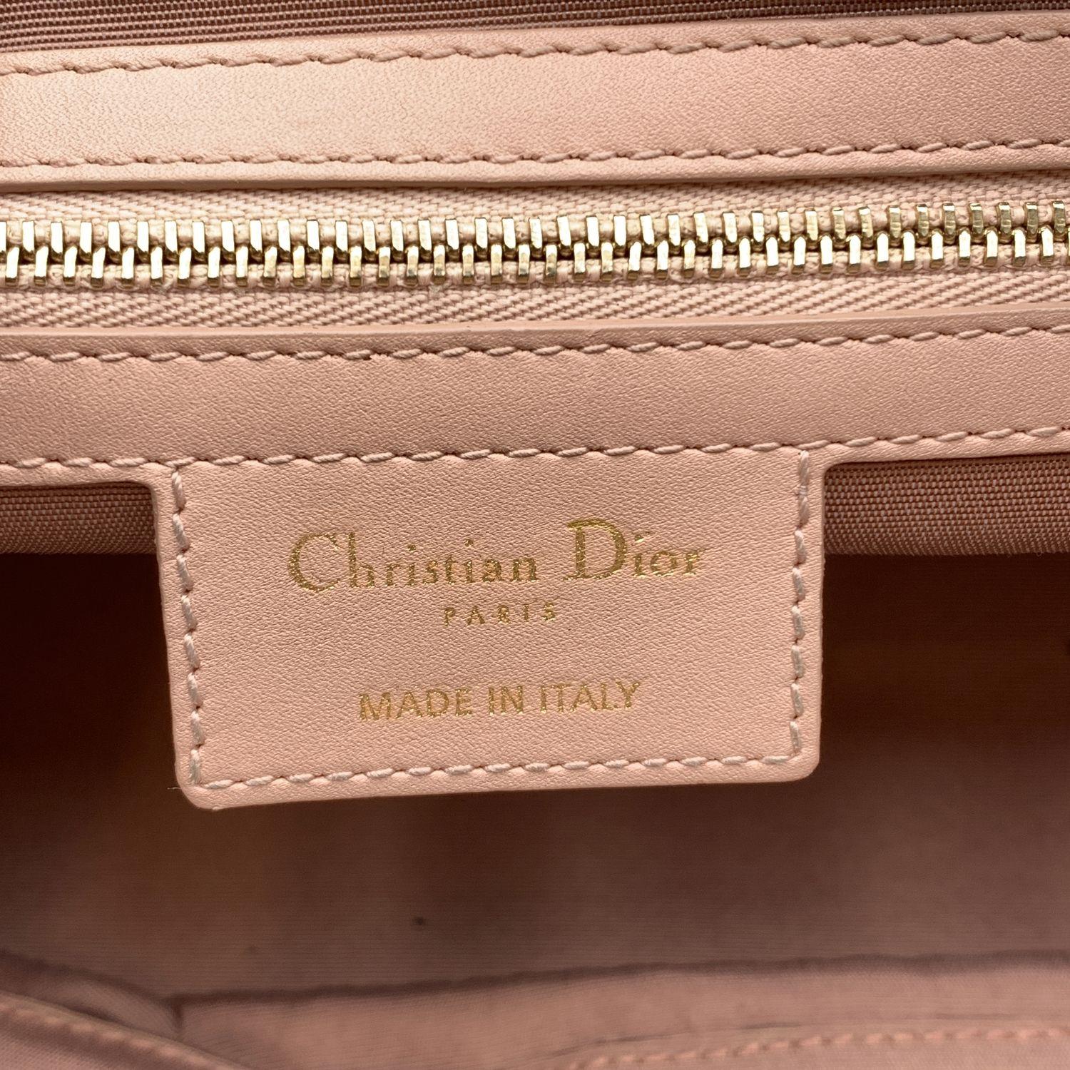 Christian Dior Pink Cannage Canvas Panarea Tote Bag 3