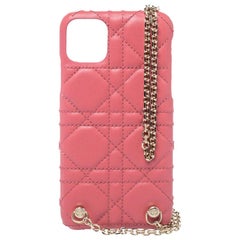 Christian Dior Pink Cannage Leather Lady Dior iPhone 11 Pro Max Case
