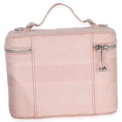 Christian Dior Pink Canvas Embroidered Cannage DiorTravel Vanity Case