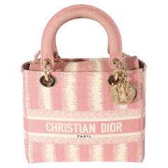 Christian Dior - D-Stripes Lady D-Lite en toile rose, taille moyenne
