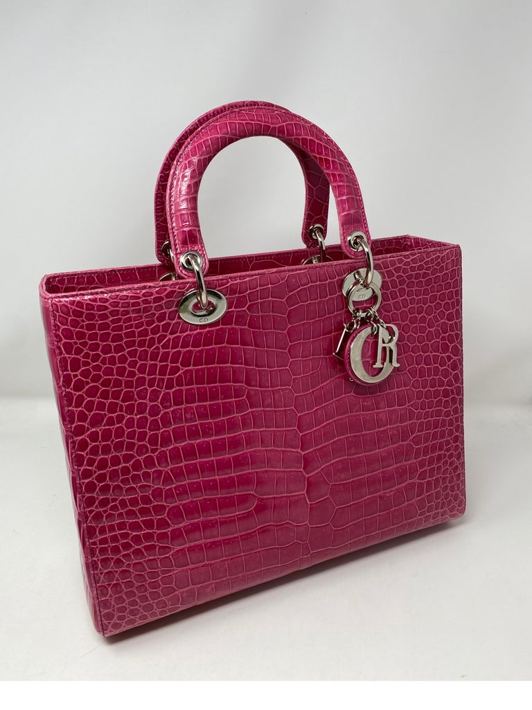 SANTOS DUMONT LADY PINK GOLD CASE CROCODILE STRAP