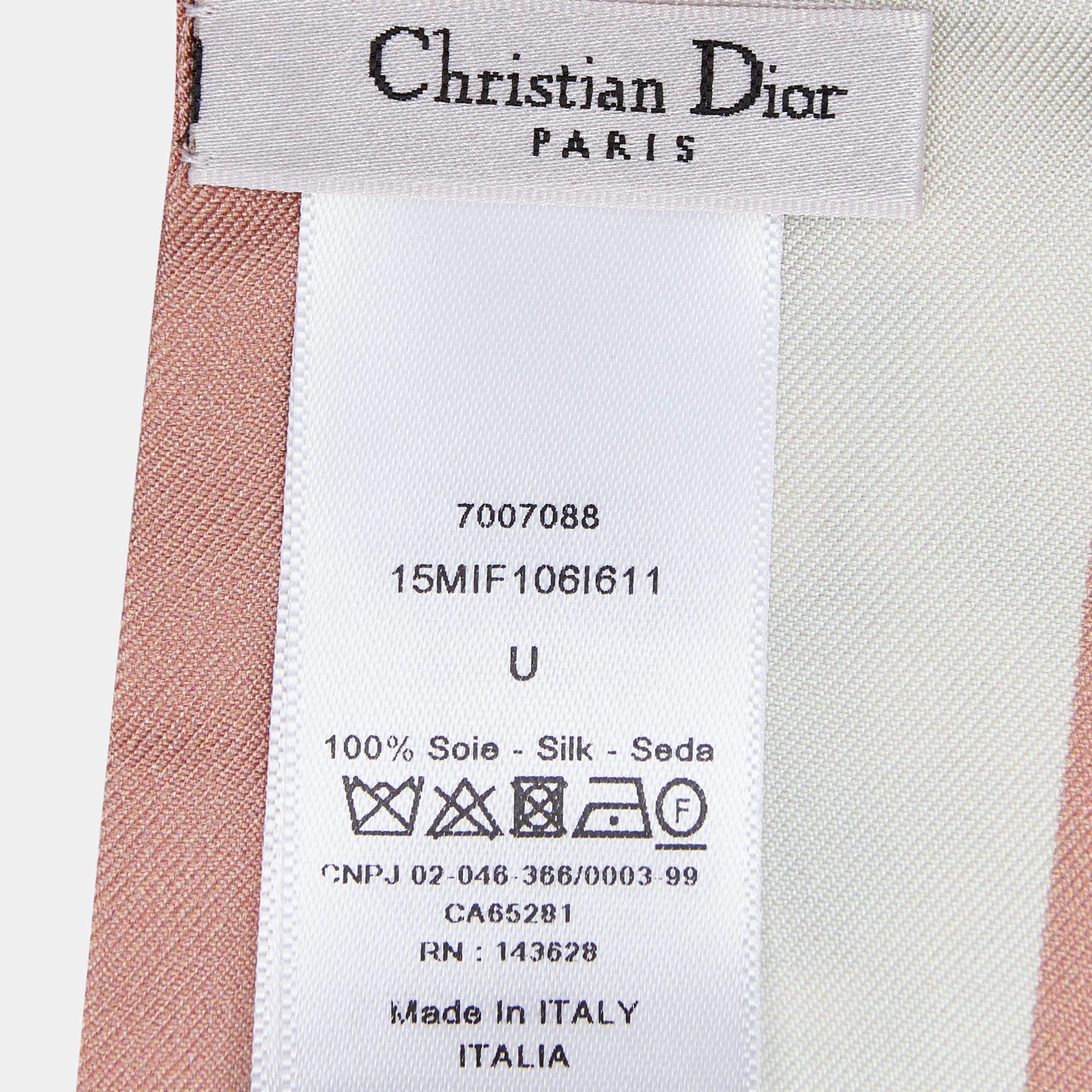 Christian Dior Pink D-Millefiori Mitzah Printed Silk Twilly In Excellent Condition In Dubai, Al Qouz 2