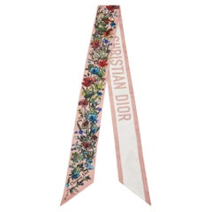 Christian Dior Pink D-Millefiori Mitzah Printed Silk Twilly