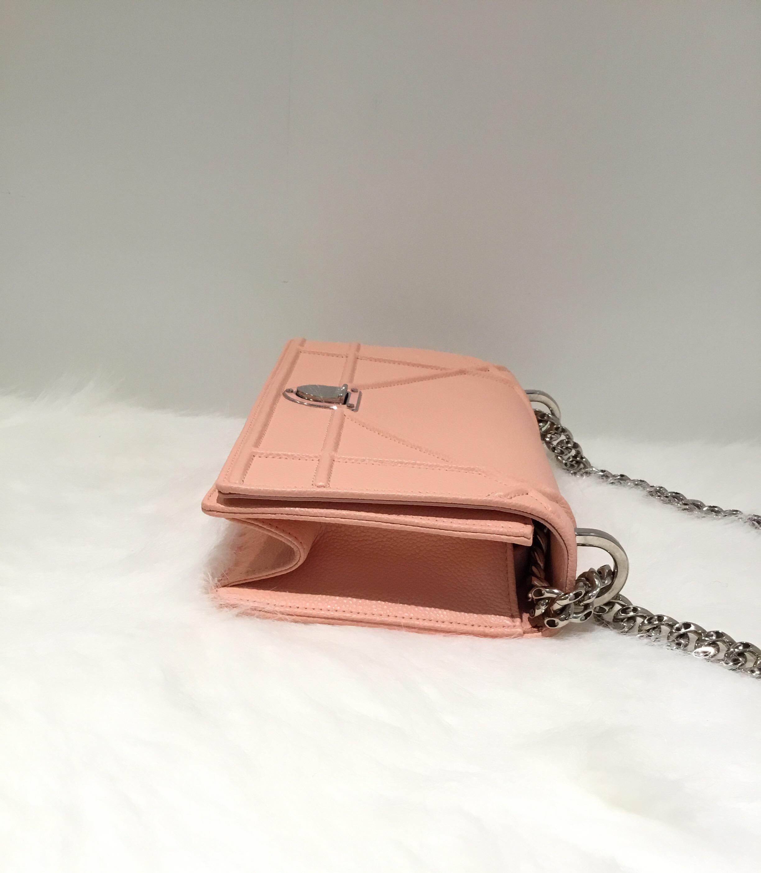 Christian Dior Pink Diorama Crossbody with Silver Hardware In Excellent Condition In Carmel, CA