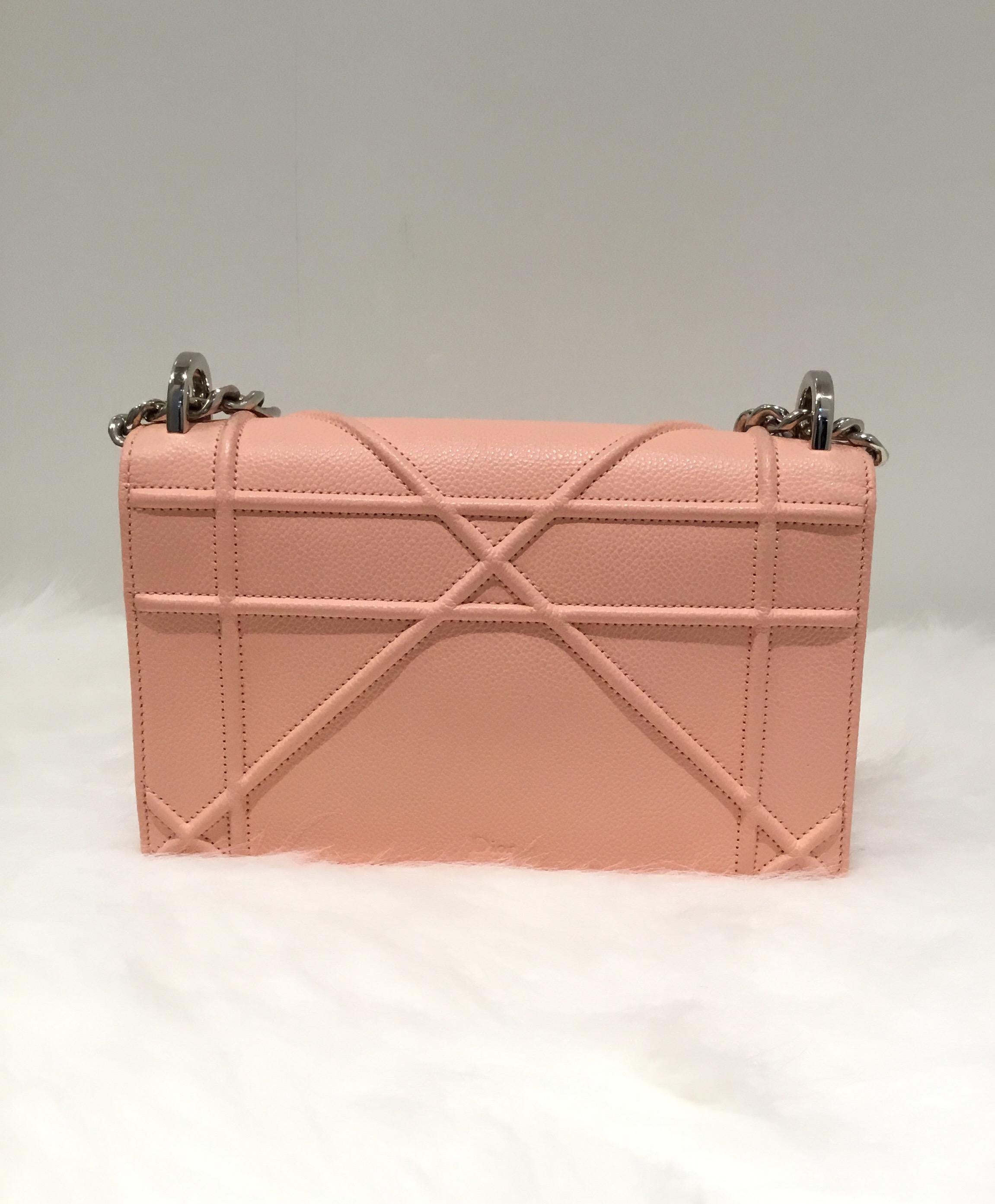Women's Christian Dior Pink Diorama Crossbody with Silver Hardware