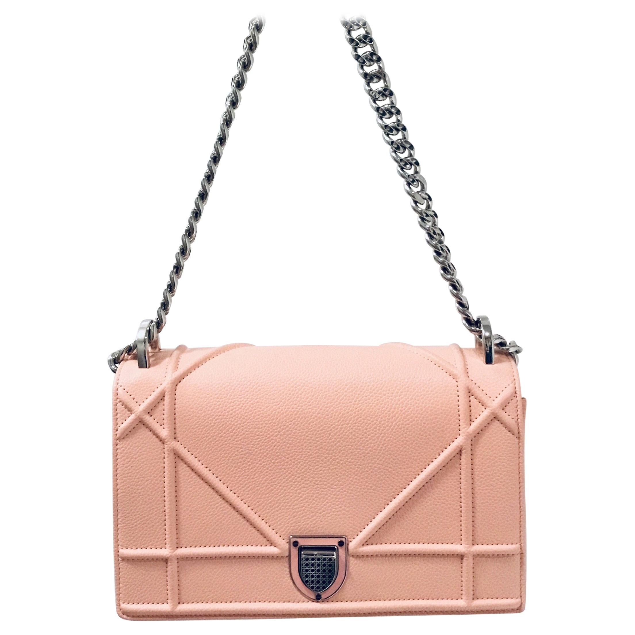Christian Dior Pink Diorama Crossbody with Silver Hardware