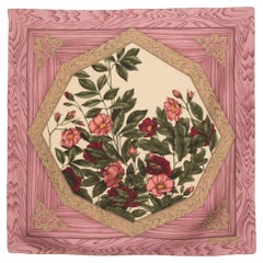 Christian Dior Pink Flowers Silk Scarf