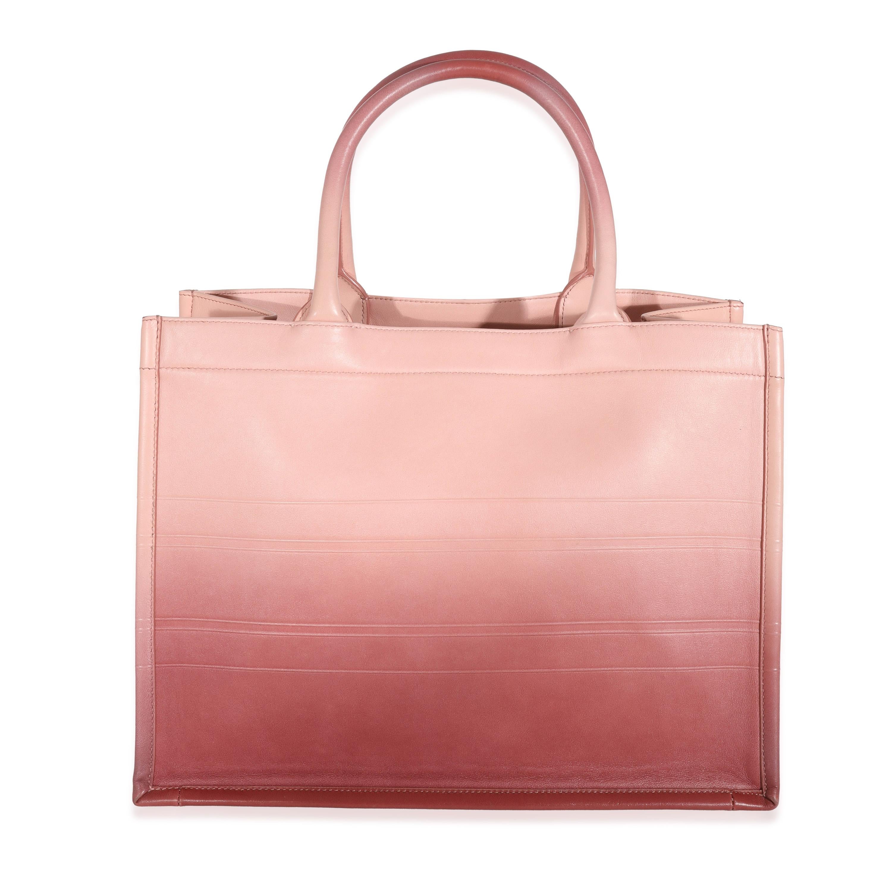 Christian Dior Pink Gradient Leather Medium Book Tote For Sale 2