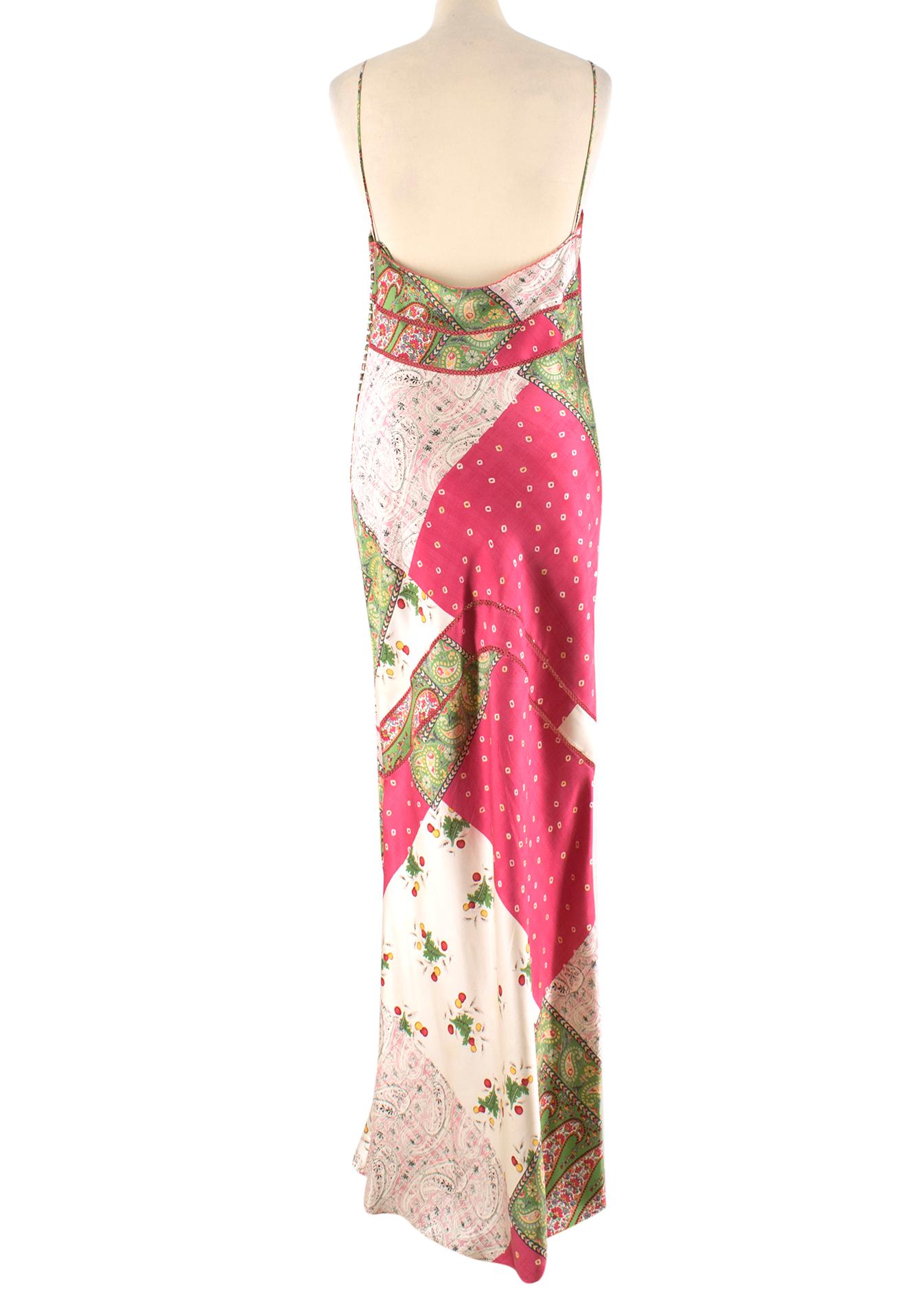 pink and green paisley