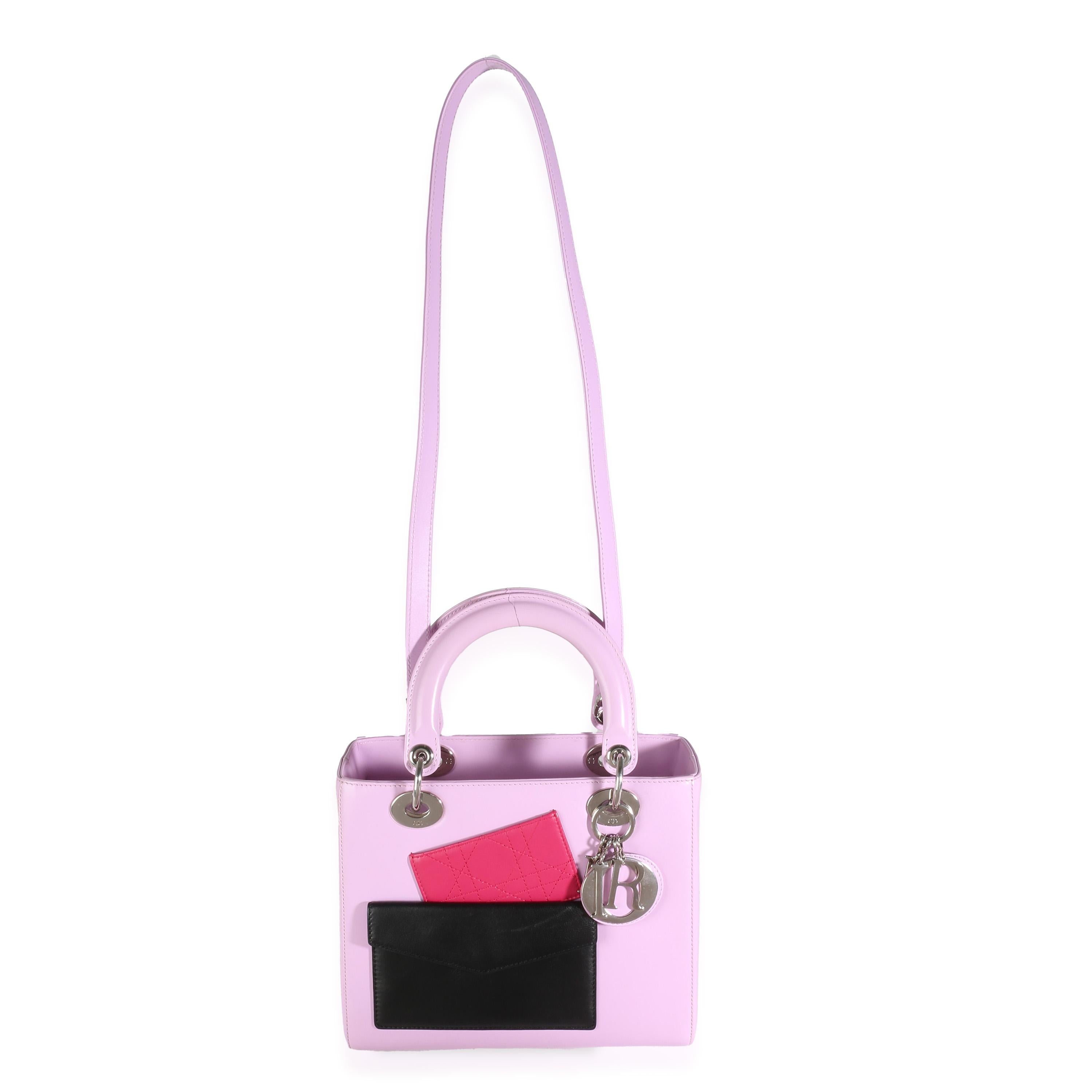 Christian Dior Pink Lambskin Pockets Medium Lady Dior 2