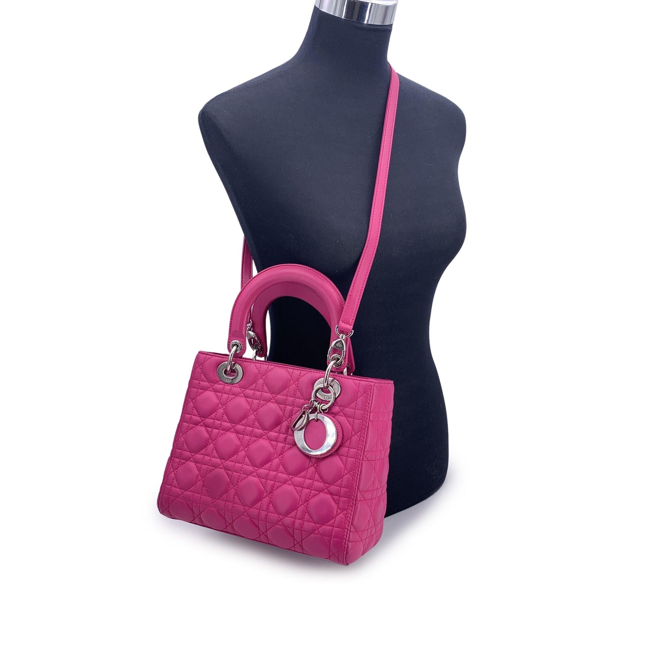 This beautiful Bag will come with a Certificate of Authenticity provided by Entrupy. The certificate will be provided at no further cost. A timeless icon and wearable piece of art, the Lady Dior bag captures the essence of Dior's Couture spirit with