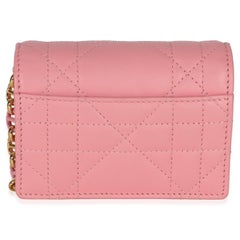 Christian Dior Pink Macrocannage Calfskin Micro Miss Caro Chain Bag