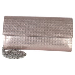 Christian Dior Pink Metallic Patent Micro Cannage Lady Dior Croisiere Wallet