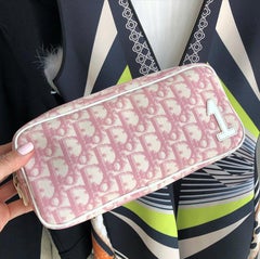 Christian Dior Pink Monogram Logo Small Pouch Bag