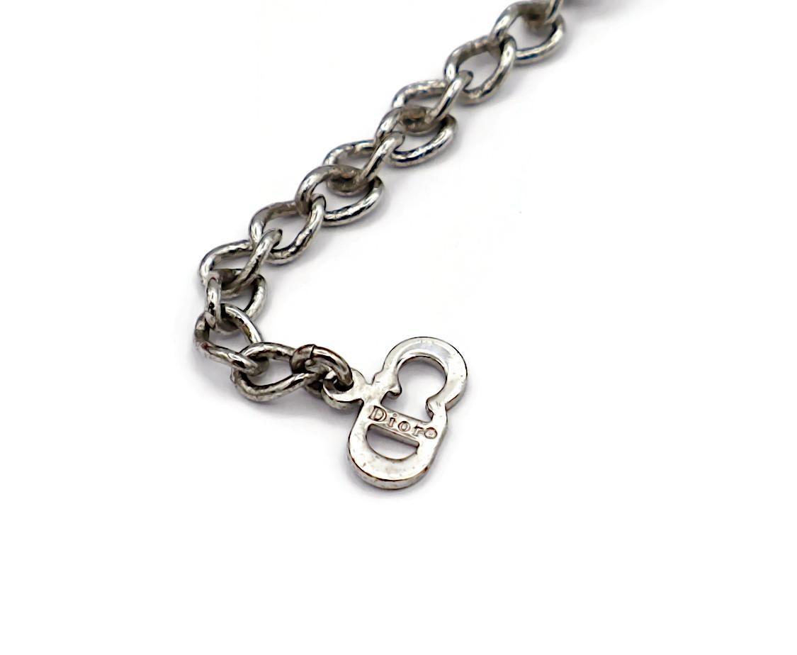 CHRISTIAN DIOR Bracelet à nœud en cuir verni rose en vente 10