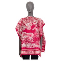 CHRISTIAN DIOR pink silk 2021 DIORIVIERA PONCHO Blouse Shirt One Size
