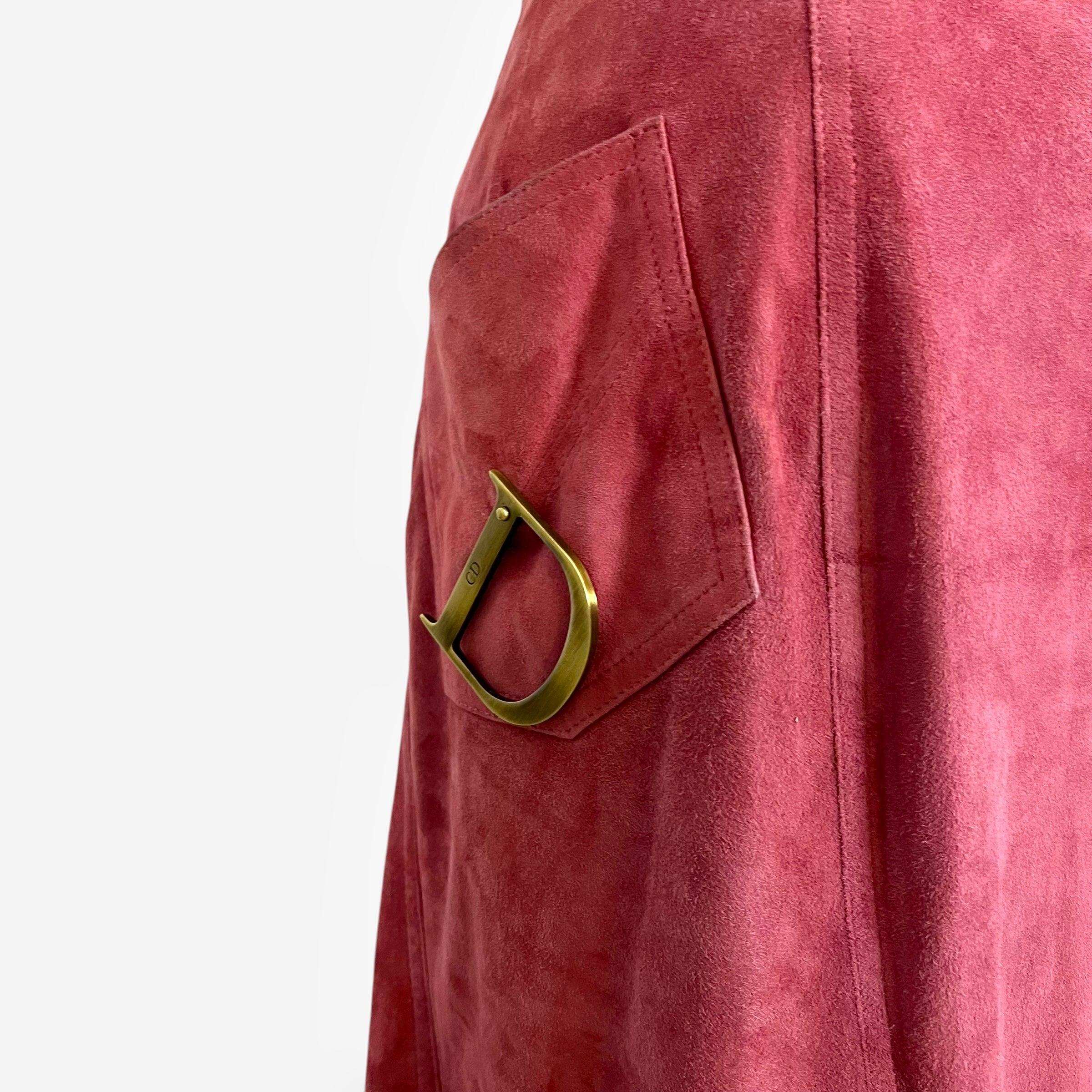 Christian Dior Set due pezzi in pizzo e camoscio rosa, Autunno/Inverno 2000 In condizioni buone in vendita a CAPELLE AAN DEN IJSSEL, ZH