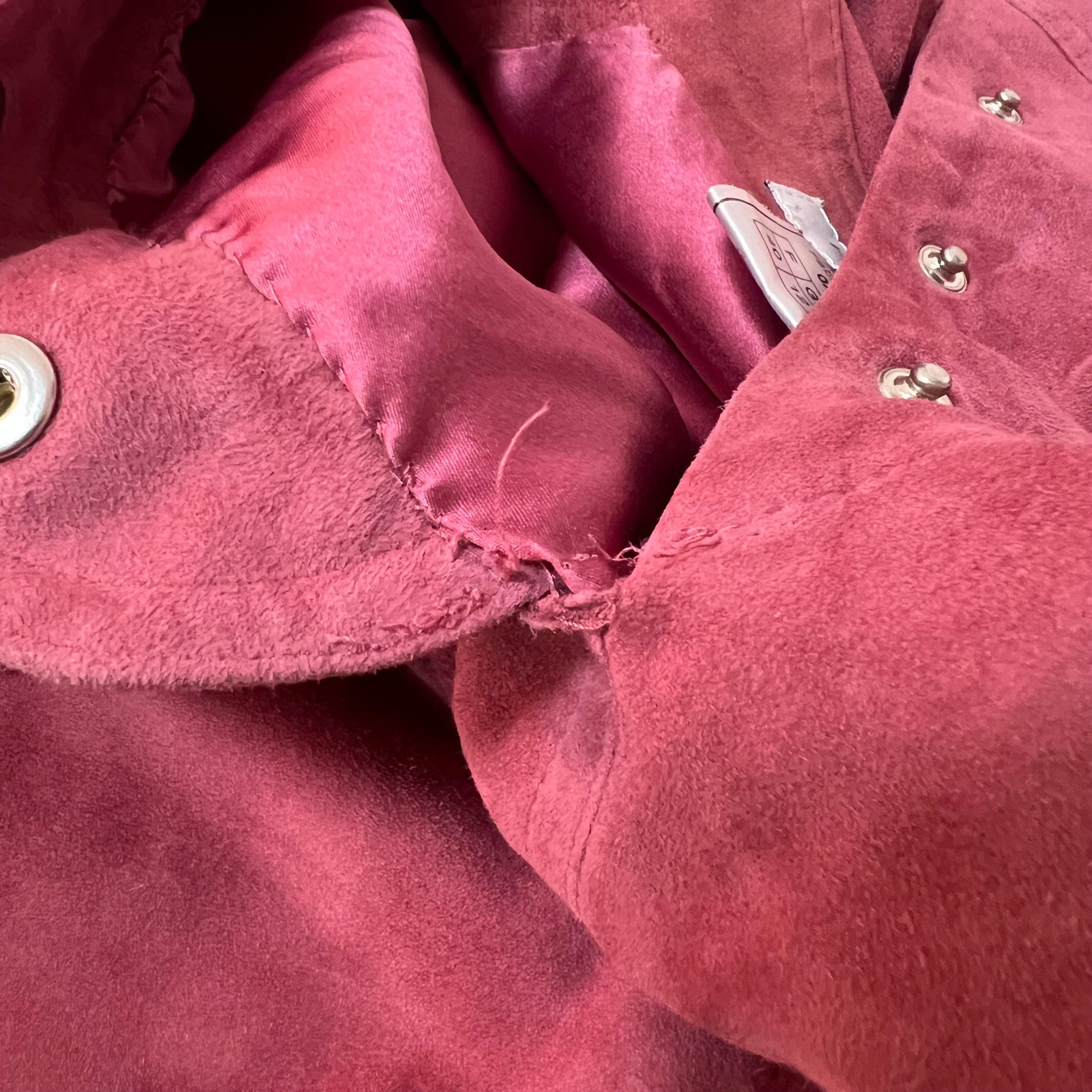 Christian Dior Set due pezzi in pizzo e camoscio rosa, Autunno/Inverno 2000 in vendita 4