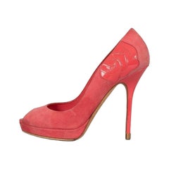 Christian Dior Pink Suede Open Toe Stiletto Pumps Sz.39 Pre-owned