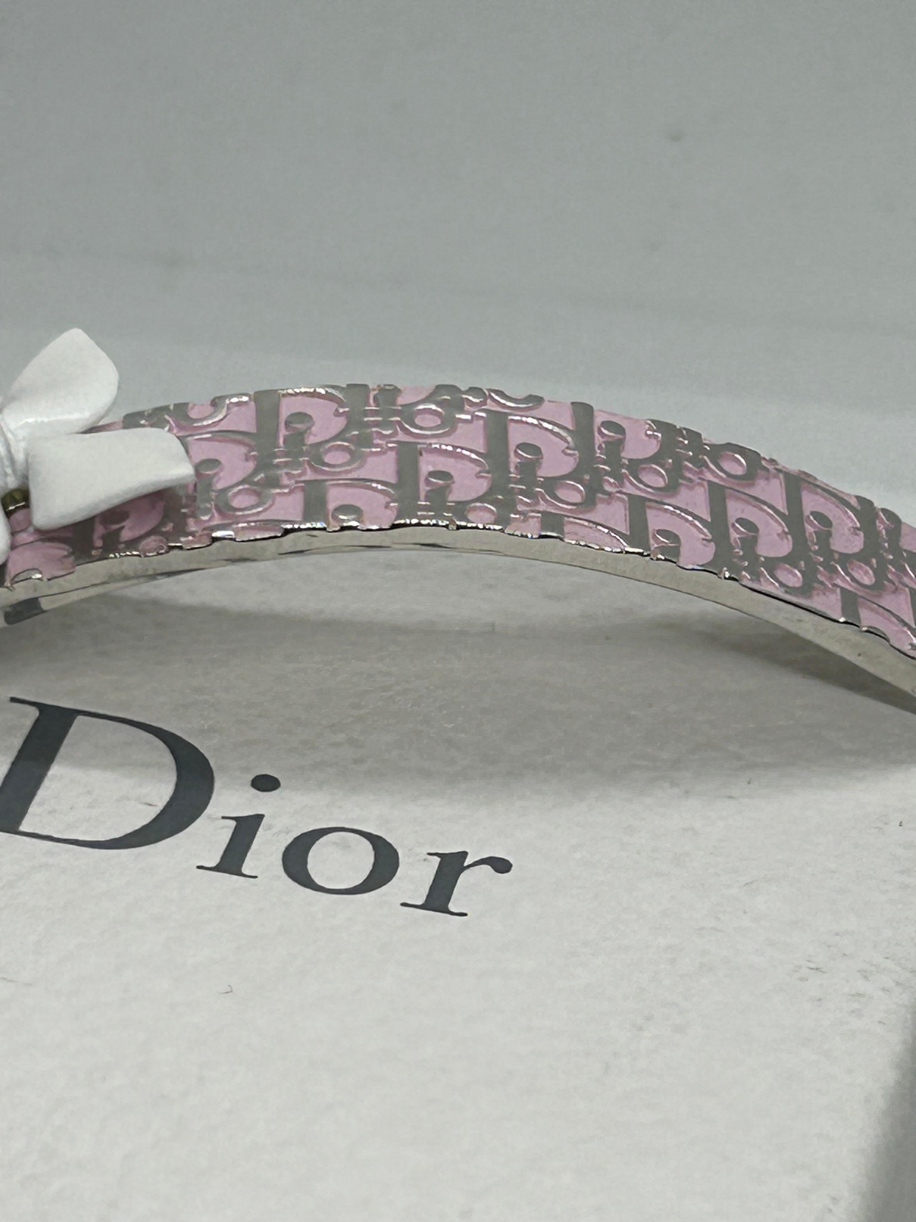Christian Dior pink trotter logo choker necklace For Sale 11