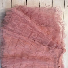 Christian Dior Pink Tulle Ruffle Midi Skirt w/ Twee Bow Waist IT 40