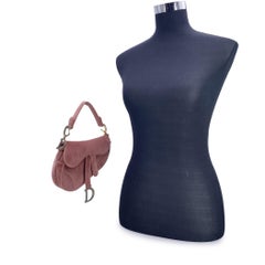 Christian Dior Pink Velvet Mini Saddle Bag with Crystals