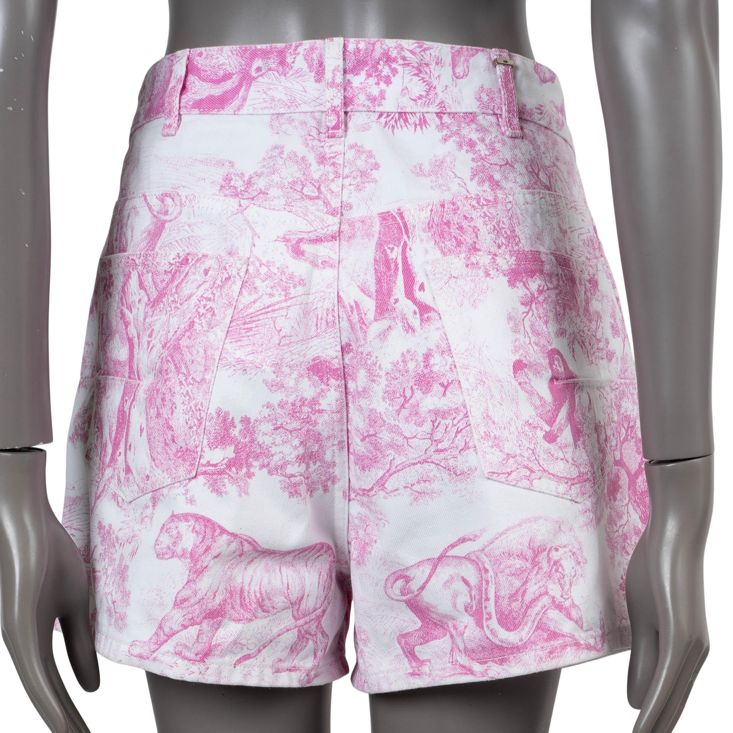 Purple CHRISTIAN DIOR pink & white cotton 2022 DIORIVIERA DENIM Shorts Pants 42 L For Sale