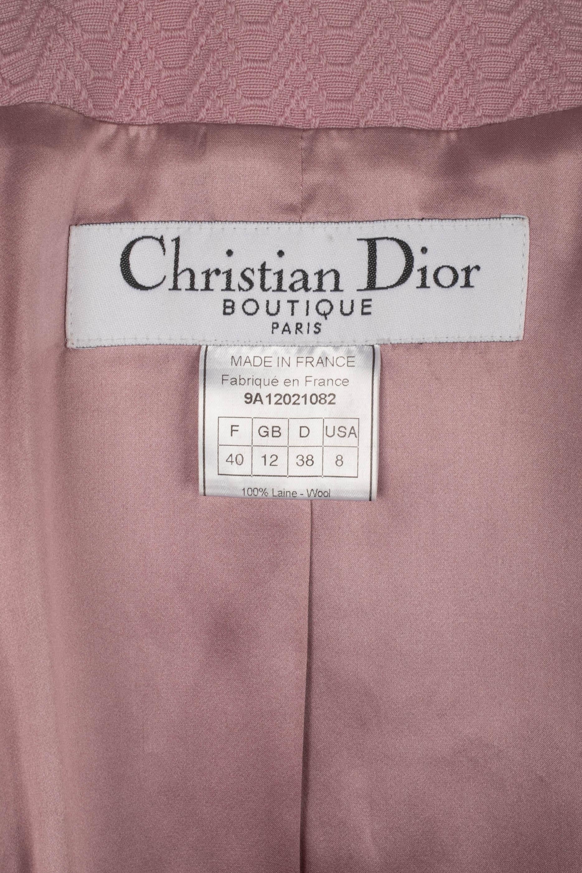 Christian Dior Pink Wool Jacket, 2009 For Sale 3