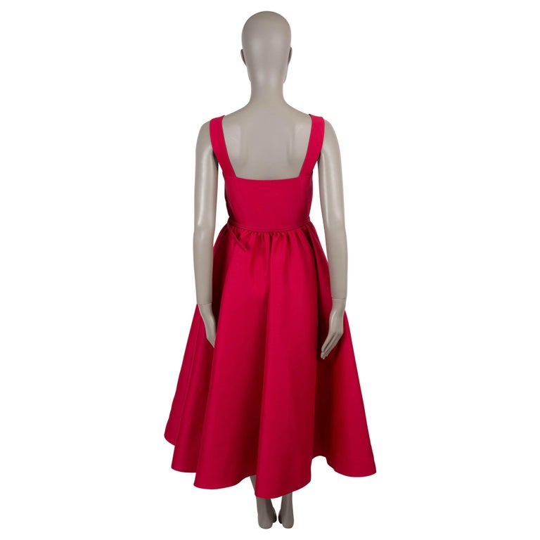 dior red dress 2024 CHRISTIAN DIOR pink wool & silk 2024 BELTED SHANTUNG MIDI Dress 36 XS