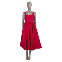 Christian Dior, abito MIDI in lana e seta rosa 2024 con cintura, 36 XS