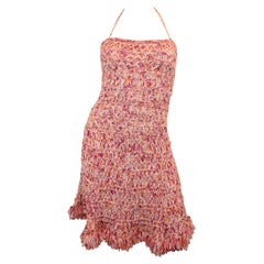 Christian Dior Pink Woven Ribbon Fit-and-Flare Dress
