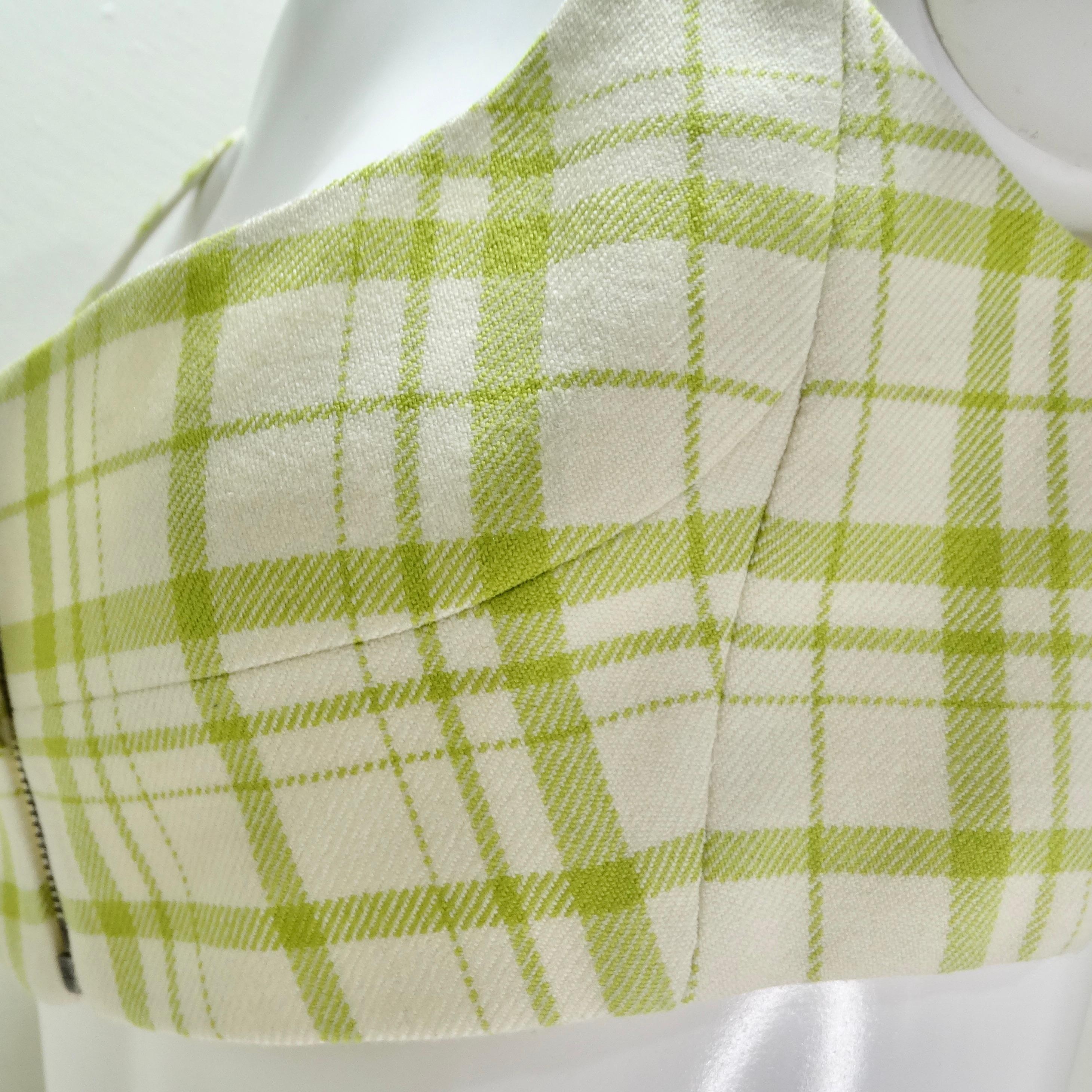 Christian Dior Plaid Wool Crop Top For Sale 2