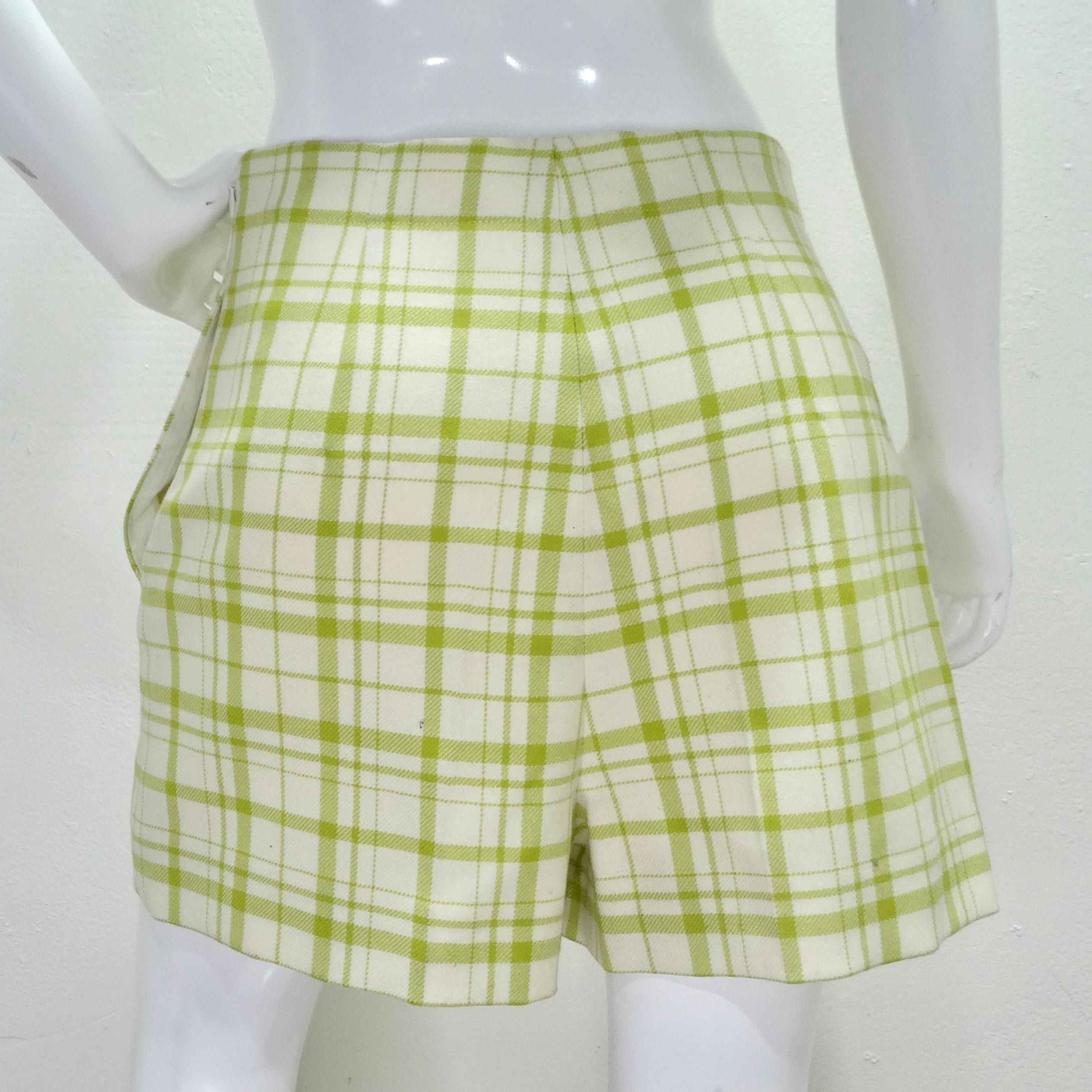 Women's or Men's Christian Dior Plaid Wool Shorts For Sale