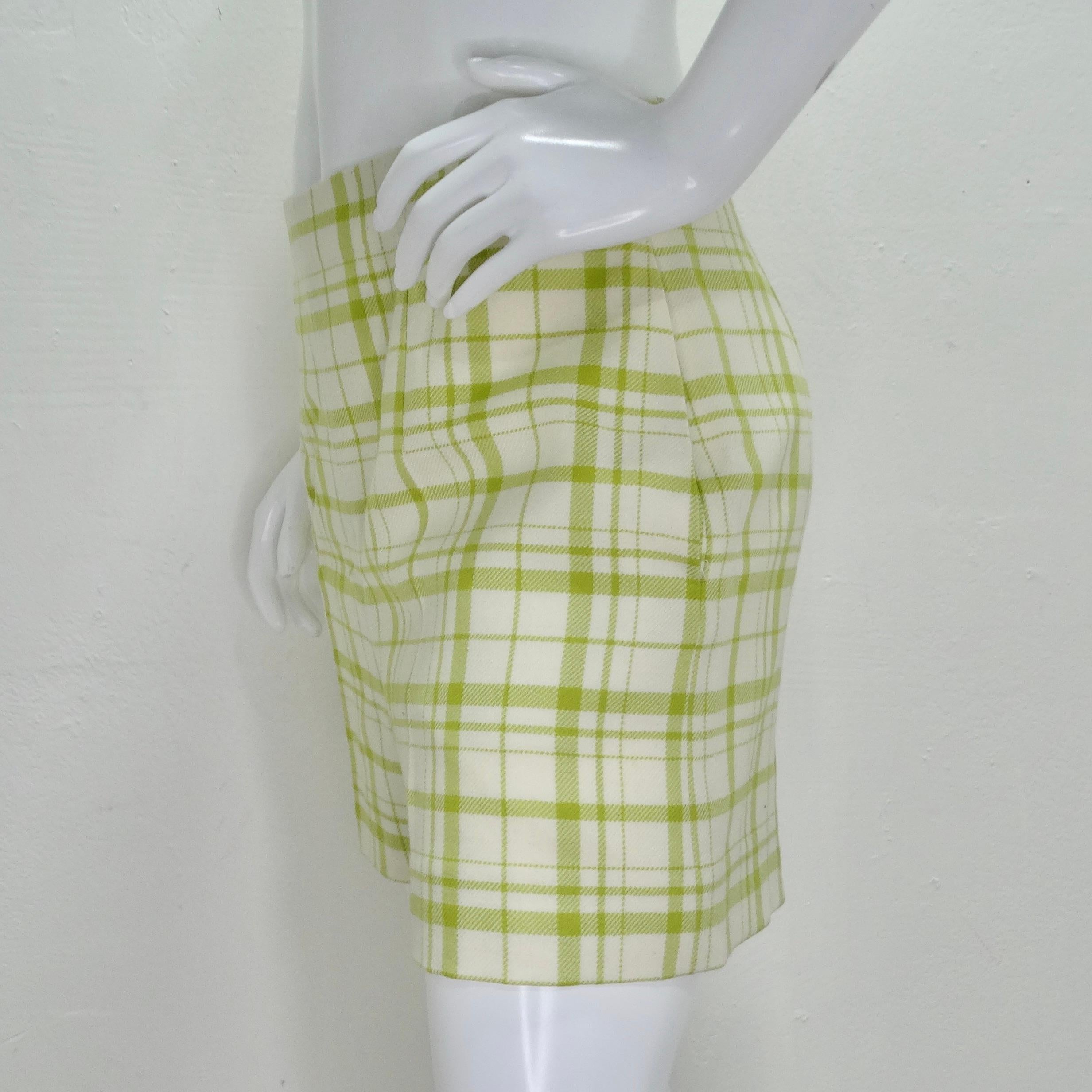 Christian Dior Plaid Wool Shorts For Sale 2