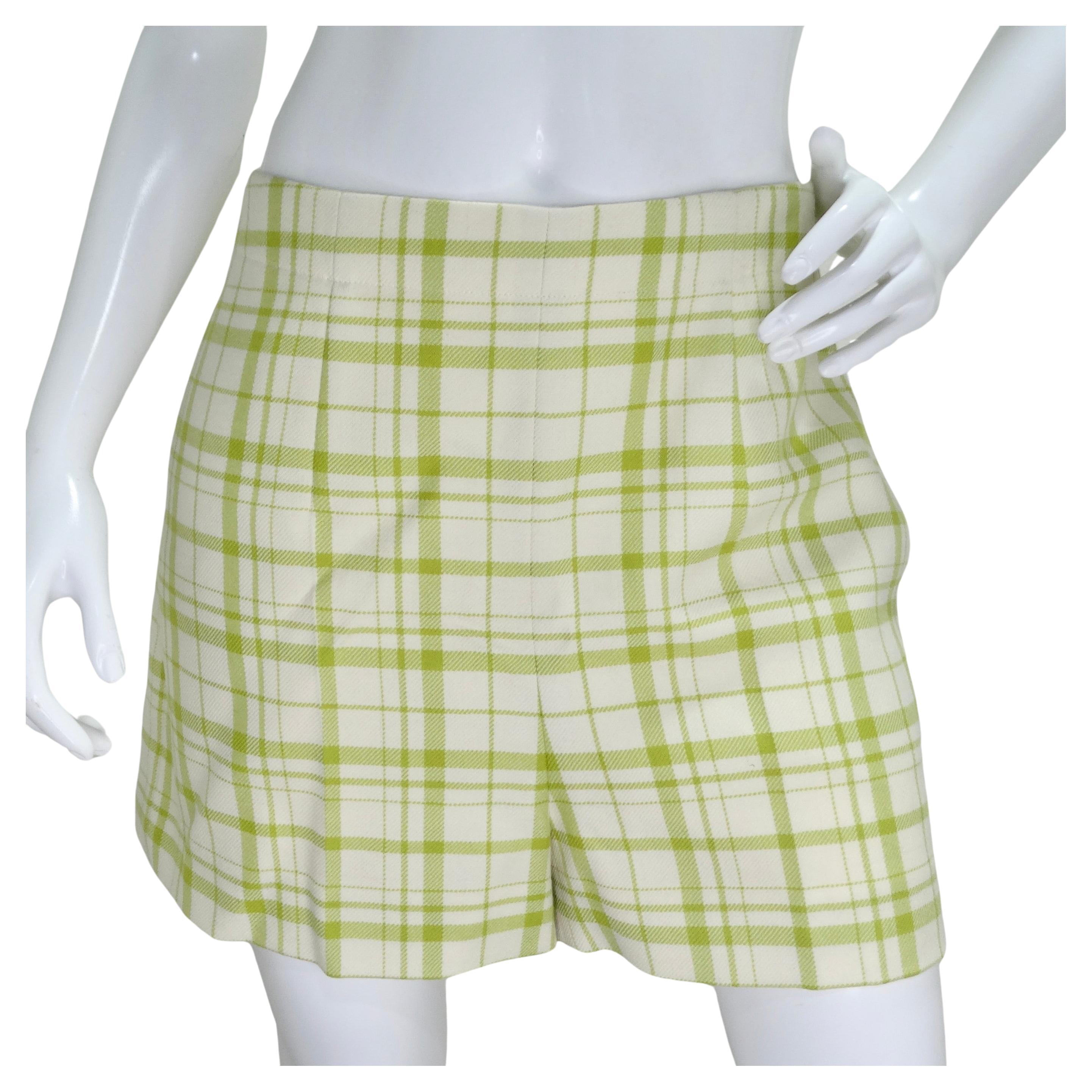 Christian Dior Plaid Wool Shorts For Sale