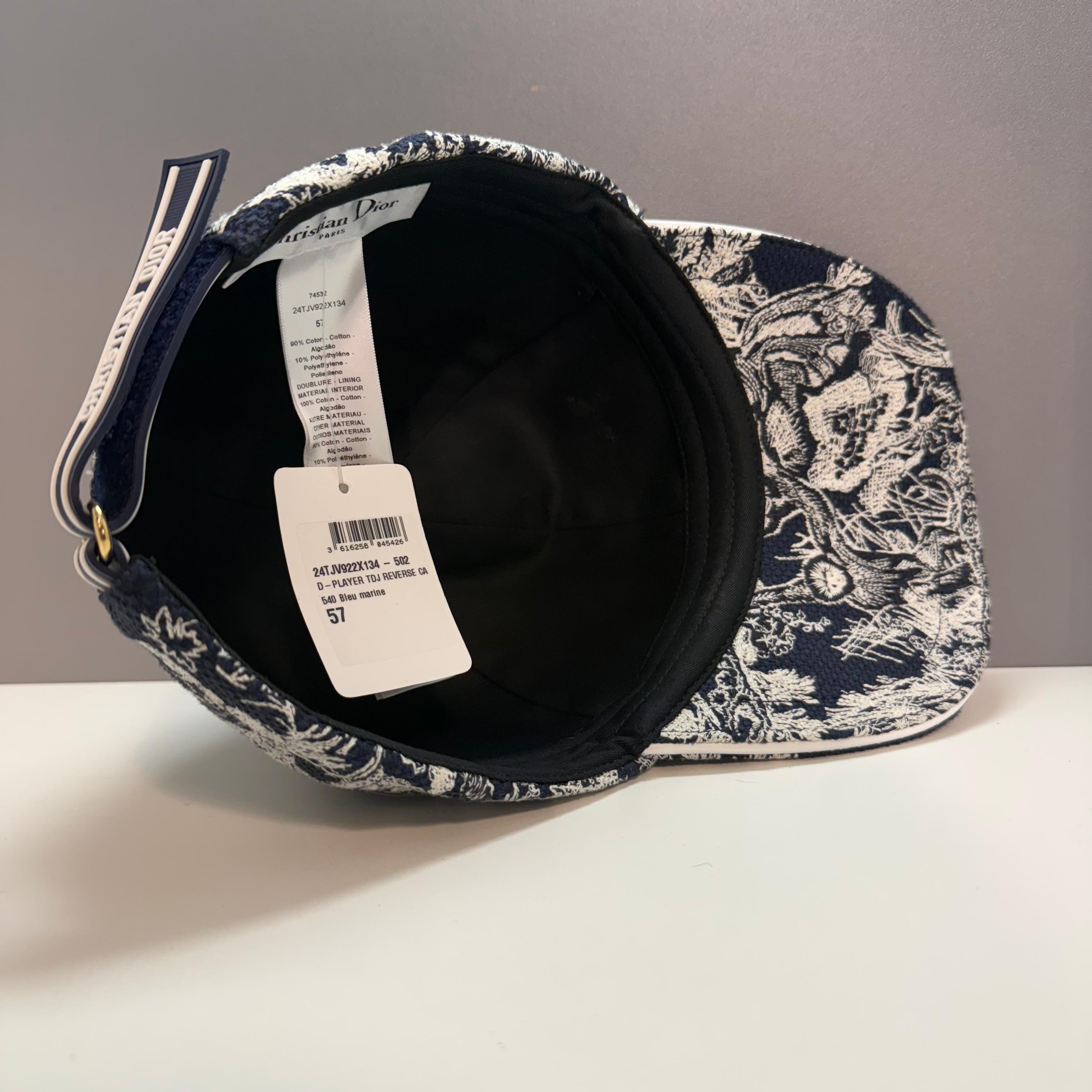Christian Dior Player Blue White Cap Size 57 en vente 3