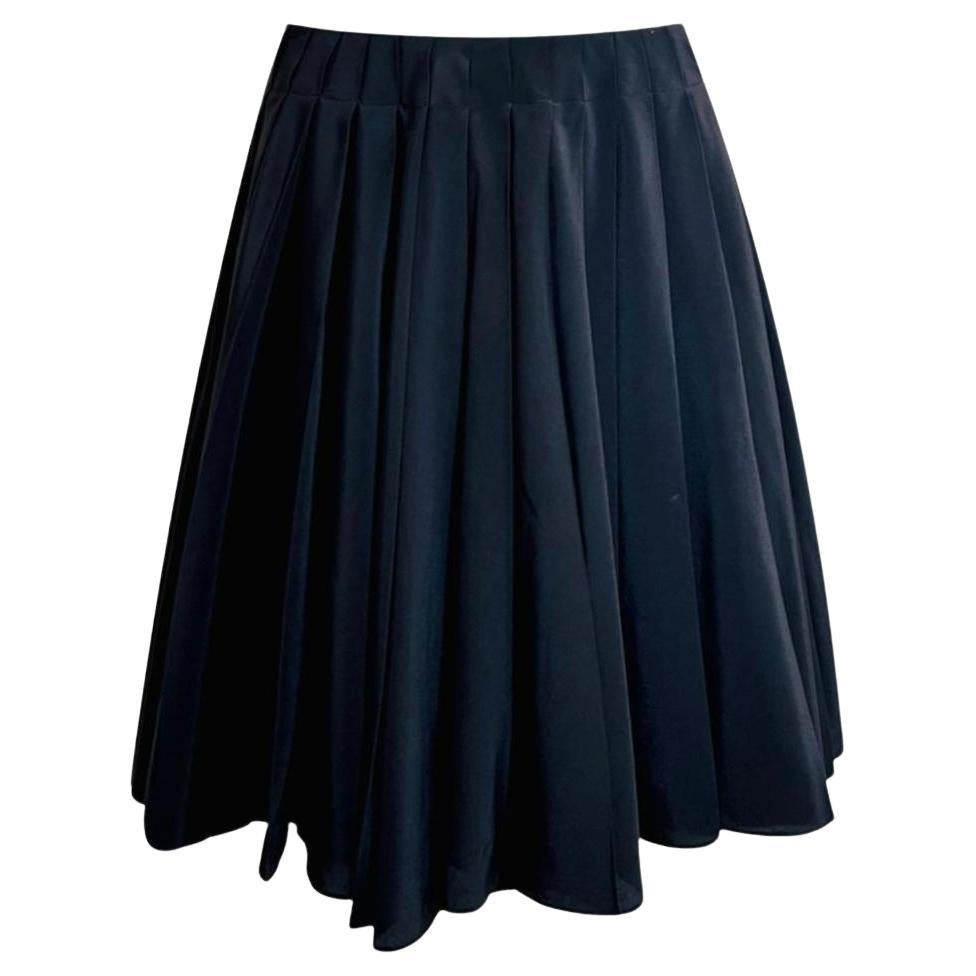 Christian Dior Pleated Silk Skirt For Sale