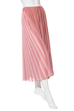 Christian Dior Pleated Striped Pink Midi Skirt, Made in Italy Size FR 36