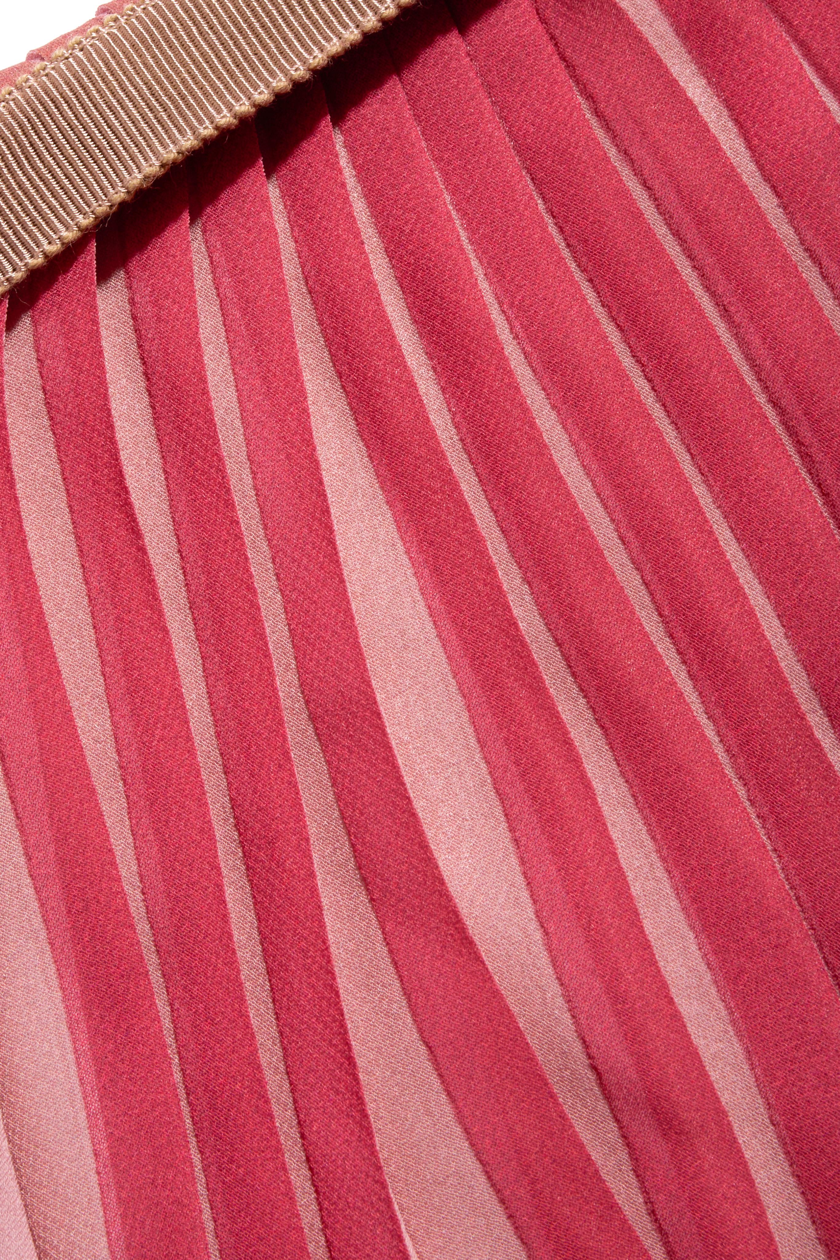 Jupe midi plissée à rayures roses de Christian Dior, fabriquée en Italie Taille FR 36 Pour femmes en vente