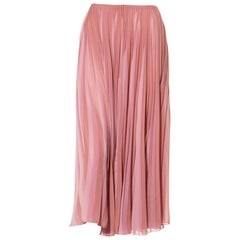 Christian Dior Gonna midi a pieghe a righe rosa, Made in Italy Taglia FR 36