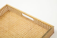 Christian Dior Plexiglass & Cane Tray, France, c. 1950