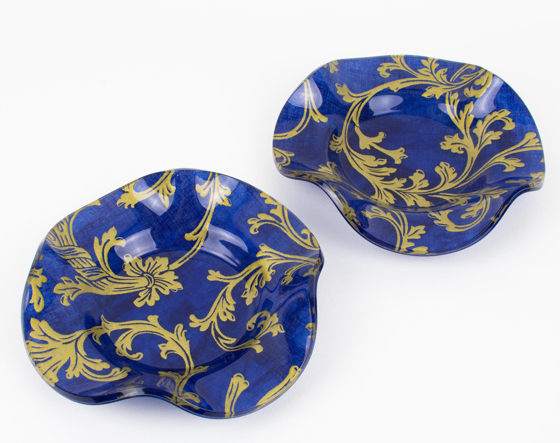 Centros de mesa de plexiglás Lucite y Toile de Jouy Christian Dior finales del siglo XX en venta