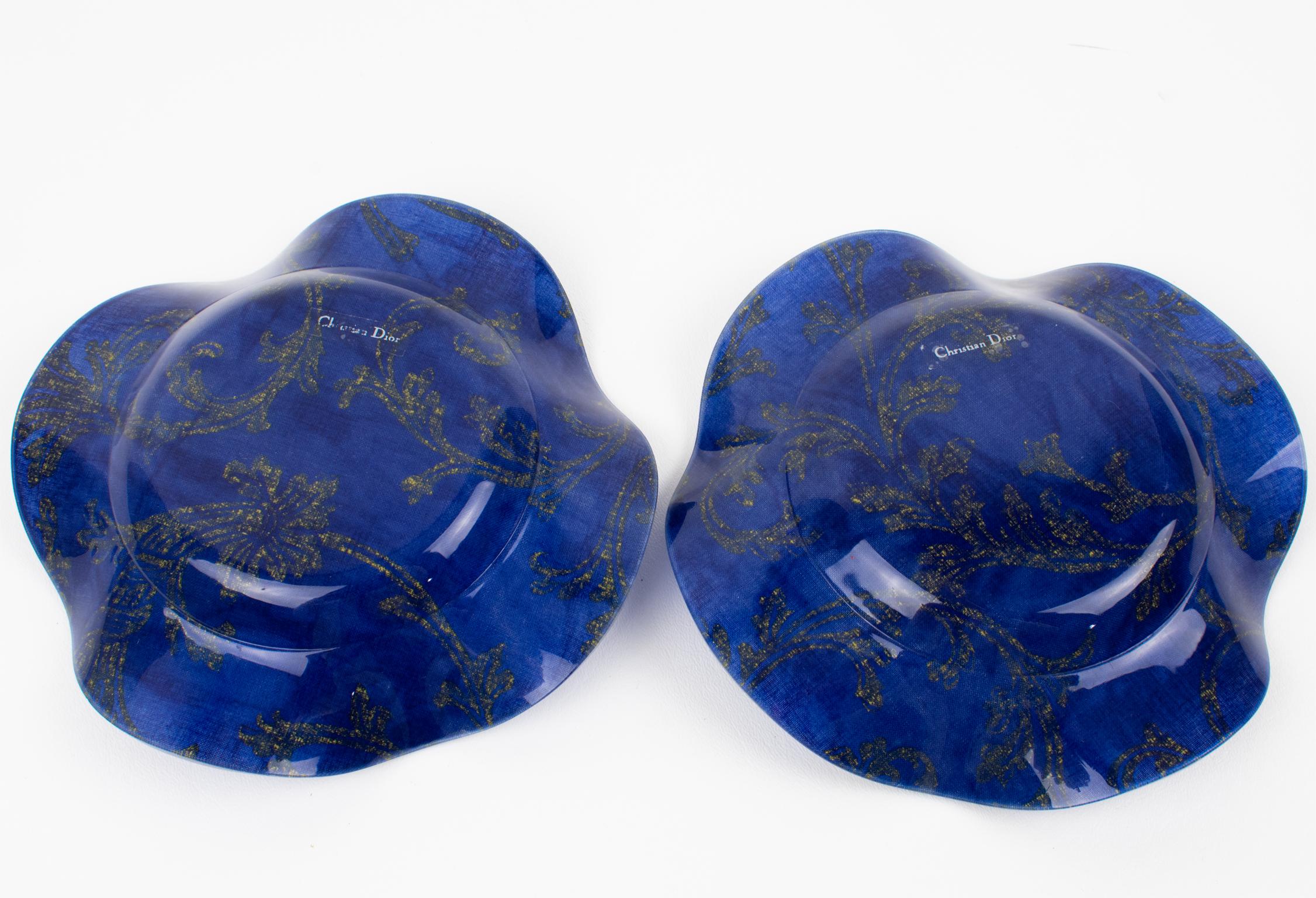 Centros de mesa de plexiglás Lucite y Toile de Jouy Christian Dior Tela en venta