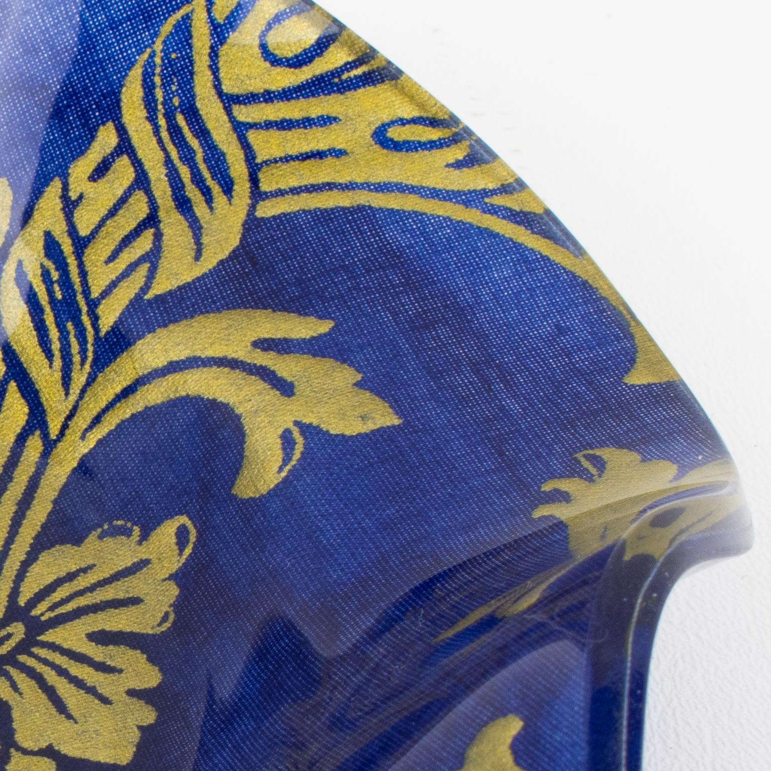 Centrotavola a forma di ciotola in plexiglass e Toile de Jouy di Christian Dior, una coppia in vendita 3