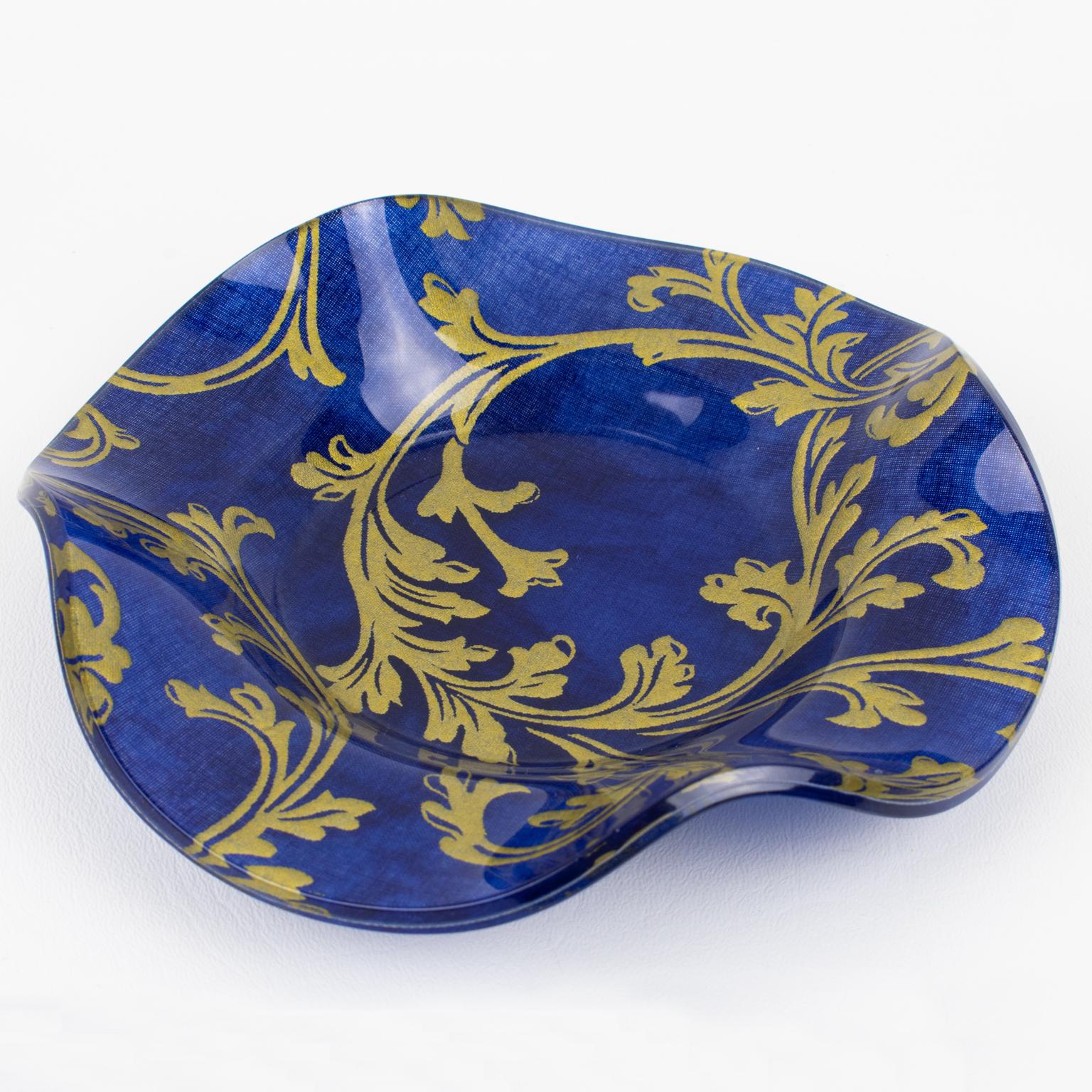 Centrotavola a forma di ciotola in plexiglass e Toile de Jouy di Christian Dior, una coppia in vendita 2