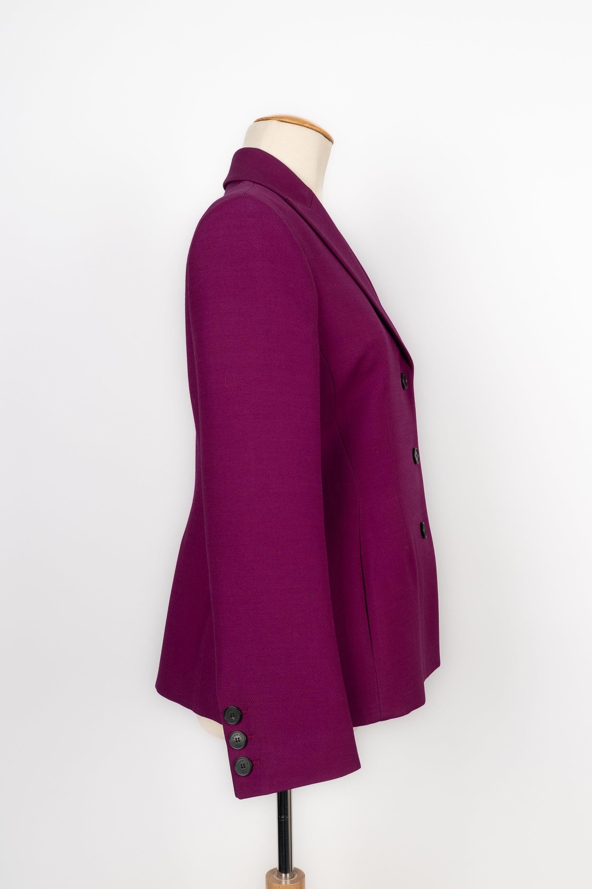 Christian Dior Plum-color Suit Jacket In Excellent Condition For Sale In SAINT-OUEN-SUR-SEINE, FR